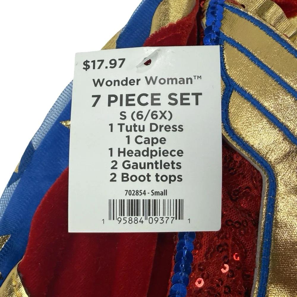 Wonder Woman Girls Adaptive Costume SMALL 6/6X Wheelchair Friendly Rubies NEW